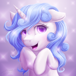 Size: 1024x1024 | Tagged: safe, artist:novaintellus, derpibooru import, oc, oc only, oc:melodia, pony, unicorn, female, mare, smiling, solo