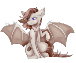 Size: 3000x2500 | Tagged: safe, artist:dawndream2003, derpibooru import, oc, oc:toffee, bat pony, pony, clothes, female, mare, scarf, simple background, sitting, solo, transparent background