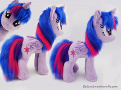 Size: 4032x3008 | Tagged: safe, artist:epicrainbowcrafts, derpibooru import, twilight sparkle, twilight sparkle (alicorn), alicorn, pony, advertisement, female, folded wings, irl, mare, photo, photoshop, plushie, solo, standing