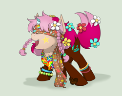 Size: 904x714 | Tagged: safe, artist:gamblingfoxinahat, derpibooru import, oc, oc:levity, hybrid, hippie, interspecies offspring, offspring, parent:discord, parent:fluttershy, parents:discoshy