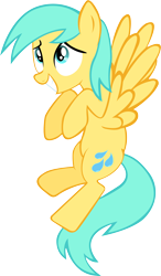 Size: 4098x7001 | Tagged: safe, artist:mowza2k2, derpibooru import, sunshower raindrops, pegasus, pony, feeling pinkie keen, absurd resolution, background pony, female, flying, mare, sheepish grin, simple background, solo, transparent background, vector