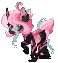 Size: 2469x2686 | Tagged: safe, artist:owl-clockwork, derpibooru import, oc, oc:ivy love, changepony, hybrid, female, interspecies offspring, magical lesbian spawn, offspring, parent:oc:fluffle puff, parent:queen chrysalis, parents:canon x oc, parents:chrysipuff, simple background, solo, transparent background