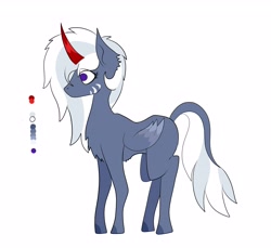 Size: 3952x3616 | Tagged: safe, artist:waffletheheadmare, derpibooru import, oc, oc only, oc:alaska, kirin, colored wings, female, fur, horn, multicolored hair, multicolored mane, multicolored tail, multicolored wings, red horn, simple background, white background, winged kirin, wings
