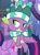 Size: 480x649 | Tagged: safe, derpibooru import, screencap, spike, twilight sparkle, twilight sparkle (alicorn), alicorn, dragon, best gift ever, claws, clothes, cropped, cutie mark, flying, hat, imitation, impersonating, implied rarity, lidded eyes, male, scarf, solo focus, stupid sexy spike, winged spike, wings, winter outfit