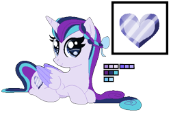 Size: 530x355 | Tagged: safe, artist:awoomarblesoda, derpibooru import, oc, oc:cristal, alicorn, pony, female, mare, offspring, parent:princess cadance, parent:shining armor, parents:shiningcadance, prone, reference sheet, simple background, solo, transparent background