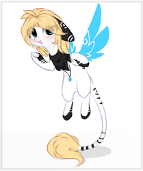 Size: 888x1064 | Tagged: safe, artist:little-sketches, derpibooru import, oc, oc only, oc:harumi, pegasus, pony, chibi, fangs, female, floppy ears, jewelry, leonine tail, mare, necklace, simple background, solo, white background