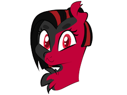 Size: 1600x1200 | Tagged: safe, artist:songheartva, derpibooru import, oc, oc:crimson glow, earth pony, pony, bust, female, mare, portrait, red and black oc, simple background, solo, transparent background