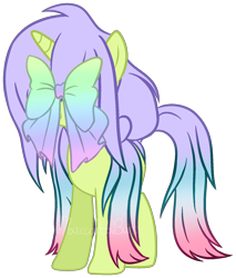 Size: 1476x1734 | Tagged: safe, artist:macaroonburst, derpibooru import, oc, oc only, oc:emerald, pony, unicorn, bow, female, hair over eyes, mare, simple background, solo, transparent background