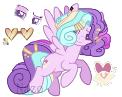 Size: 1338x1067 | Tagged: safe, artist:owl-clockwork, derpibooru import, oc, oc only, oc:pastel lovey-dovie, pegasus, pony, female, mare, offspring, parent:princess cadance, parent:shining armor, parents:shiningcadance, reference sheet, simple background, solo, transparent background