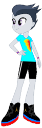 Size: 880x2684 | Tagged: safe, artist:jawsandgumballfan24, derpibooru import, rumble, equestria girls, clothes, equestria girls-ified, male, shirt, shoes, shorts, sneakers, solo, t-shirt, wristband