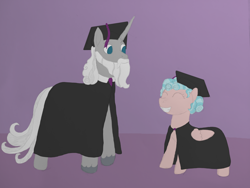 Size: 4032x3024 | Tagged: safe, artist:allonsbro, derpibooru import, cozy glow, star swirl the bearded, pegasus, pony, graduation, graduation cap, hat