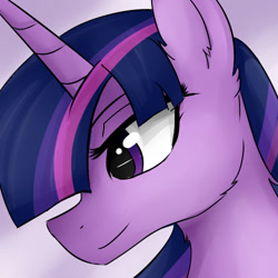 Size: 500x500 | Tagged: safe, artist:dashy21, derpibooru import, twilight sparkle, twilight sparkle (alicorn), alicorn, pony, bust, female, mare, portrait, smiling, solo