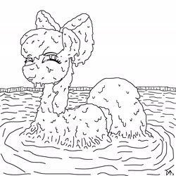 Size: 2048x2048 | Tagged: safe, artist:tenorjoane, derpibooru import, apple bloom, mud, wet and messy