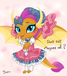 Size: 1400x1600 | Tagged: artist needed, safe, derpibooru import, smolder, dragon, what lies beneath, clothes, dragoness, dress, female, princess smolder