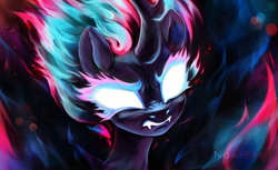 Size: 3491x2143 | Tagged: safe, artist:inowiseei, derpibooru import, kirin, nirik, sounds of silence, fangs, fire, mane of fire, solo