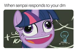 Size: 792x520 | Tagged: safe, derpibooru import, edit, edited screencap, screencap, twilight sparkle, twilight sparkle (alicorn), alicorn, best gift ever, chalkboard, faic, meme, pudding face, solo