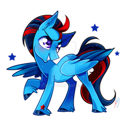 Size: 800x783 | Tagged: safe, artist:ipun, derpibooru import, oc, oc only, oc:andrew swiftwing, pegasus, pony, blushing, deviantart watermark, male, simple background, solo, stallion, starry eyes, transparent background, watermark, wingding eyes