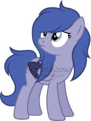 Size: 400x530 | Tagged: safe, artist:sunsetlicious, derpibooru import, oc, oc:shadow night, pegasus, pony, female, mare, obtrusive watermark, simple background, solo, transparent background, two toned wings, watermark