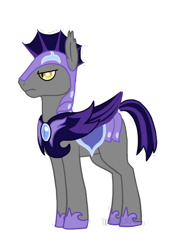 Size: 447x629 | Tagged: safe, artist:darkodraco, derpibooru import, bat pony, pony, armor, hoof shoes, male, night guard, serious, serious face, simple background, solo, stallion, transparent background