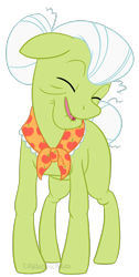 Size: 502x1000 | Tagged: safe, artist:darkodraco, derpibooru import, granny smith, pony, adorasmith, cute, elderly, eyes closed, female, floppy ears, open mouth, simple background, smiling, solo, transparent background