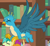 Size: 445x407 | Tagged: safe, derpibooru import, screencap, gallus, ocellus, sandbar, silverstream, smolder, earth pony, griffon, pony, what lies beneath, bookshelf, chest fluff, claws, cropped, cute, eyes closed, gallabetes, gallawws, laughing, male, paws, spread wings, wings