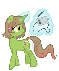 Size: 1004x1200 | Tagged: safe, artist:stickycrop, derpibooru import, oc, oc only, oc:willow whisperwind, pony, unicorn, female, magic, simple background, solo, tablet, transparent background