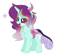 Size: 507x467 | Tagged: safe, artist:blue-versper, derpibooru import, oc, oc only, oc:viridian blaze, changepony, female, interspecies offspring, offspring, parent:starlight glimmer, parent:thorax, parents:glimax, simple background, solo, transparent background