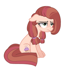 Size: 1373x1534 | Tagged: safe, artist:moon-rose-rosie, derpibooru import, oc, oc:chocolate sprinkles, earth pony, pony, base used, female, mare, offspring, parent:cheese sandwich, parent:pinkie pie, parents:cheesepie, simple background, sitting, solo, transparent background