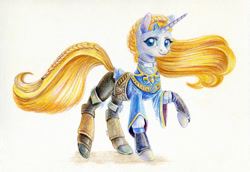 Size: 1200x827 | Tagged: safe, artist:maytee, derpibooru import, pony, unicorn, female, mare, ponified, princess zelda, the legend of zelda, the legend of zelda: breath of the wild, traditional art