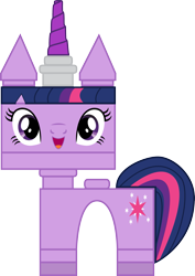 Size: 2257x3187 | Tagged: safe, artist:kwark85, derpibooru import, twilight sparkle, crossover, lego, simple background, solo, tara strong, the lego movie, transparent background, unikitty, unikitty! (tv series), voice actor joke