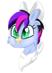 Size: 867x1200 | Tagged: safe, artist:songheartva, derpibooru import, oc, oc:bella, griffon, bust, female, portrait, simple background, solo, transparent background