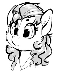 Size: 1086x1389 | Tagged: safe, artist:dimfann, derpibooru import, oc, oc only, pony, black and white, female, grayscale, mare, monochrome, solo