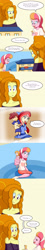 Size: 1000x5600 | Tagged: safe, artist:jake heritagu, derpibooru import, adagio dazzle, oc, oc:honeycrisp blossom, oc:victory belle, comic:aria's archives, equestria girls, clothes, comic, cute, dialogue, doll, dollhouse, dress, female, flashback, offspring, parent:big macintosh, parent:princess cadance, parents:cadmac, speech bubble, toy