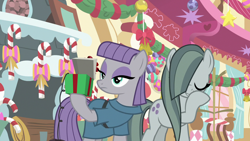 Size: 1280x720 | Tagged: safe, derpibooru import, screencap, marble pie, maud pie, best gift ever, present