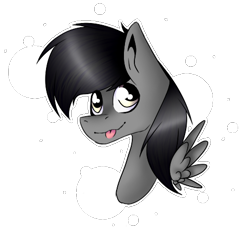 Size: 478x455 | Tagged: safe, artist:chazmazda, derpibooru import, oc, oc only, pegasus, pony, :p, bust, commission, flat color, head shot, highlight, male, portrait, shade, shading, silly, simple background, solo, tongue out, transparent background, wings