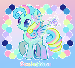 Size: 1000x907 | Tagged: safe, artist:conphettey, derpibooru import, oc, oc:scaleshine, pony, adoptable, solo