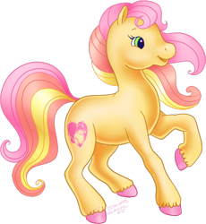 Size: 568x617 | Tagged: safe, artist:conphettey, derpibooru import, oc, oc only, oc:ragamuffin, earth pony, pony, g2, colored hooves, female, mare, raised hoof, simple background, solo, transparent background