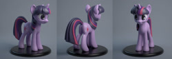 Size: 2400x830 | Tagged: safe, artist:hashbro, derpibooru import, twilight sparkle, unicorn twilight, pony, unicorn, 3d, prototype, render