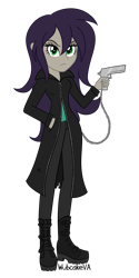 Size: 800x1600 | Tagged: safe, artist:wubcakeva, derpibooru import, oc, oc only, oc:esbern, equestria girls, clothes, equestria girls-ified, female, gun, looking at you, pants, simple background, solo, transparent background, vampire hunter, weapon