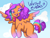 Size: 1600x1200 | Tagged: safe, artist:floralshitpost, derpibooru import, oc, oc:frootloop, pegasus, pony, blank flank, braid, cloud, female, flying, heart eyes, lidded eyes, looking at you, mare, offscreen character, open mouth, sky, smiling, solo, speech bubble, spread wings, swearing, text, vulgar, wingding eyes, wings