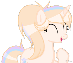 Size: 884x775 | Tagged: safe, artist:xylenneisnotamazing, derpibooru import, oc, oc:sparky, pony, unicorn, female, happy, mare, simple background, solo, transparent background