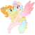 Size: 990x997 | Tagged: safe, artist:gr0ttie, derpibooru import, princess flurry heart, pumpkin cake, alicorn, pony, unicorn, alternate design, eye contact, female, holding a pony, lesbian, looking at each other, older, profile, pumpkin heart, shipping, simple background, smiling, spread wings, story included, transparent background, wings