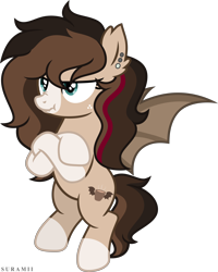 Size: 11952x14955 | Tagged: safe, artist:suramii, derpibooru import, oc, oc:ryolit, bat pony, absurd resolution, bat pony oc, crossed hooves, female, grumpy, mare, scrunchy face, simple background, socks (coat marking), solo, transparent background, unamused