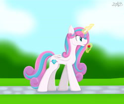 Size: 5024x4232 | Tagged: safe, artist:dolphingirl02, derpibooru import, princess flurry heart, alicorn, absurd resolution, adult, candy, female, food, lollipop, magic, older, older flurry heart, solo, strolling