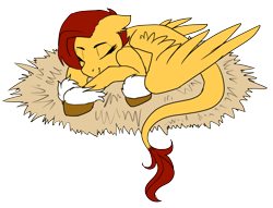 Size: 3885x2965 | Tagged: safe, artist:neoncel, derpibooru import, oc, oc only, oc:white fire, pegasus, pony, eyes closed, female, mare, simple background, sleeping, socks (coat marking), solo, transparent background, unshorn fetlocks