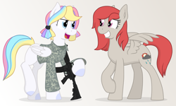 Size: 2560x1536 | Tagged: safe, artist:xphil1998, derpibooru import, oc, pegasus, pony, gun, m4, military, military uniform, weapon