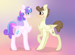 Size: 2656x1952 | Tagged: safe, artist:sunnysentry, derpibooru import, pound cake, princess flurry heart, female, male, poundflurry, shipping, straight