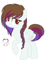 Size: 1024x1369 | Tagged: safe, artist:k3elliebear, derpibooru import, oc, pegasus, pony, braid, female, mare, simple background, solo, white background