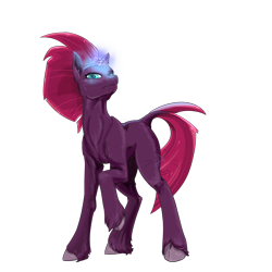 Size: 3000x3000 | Tagged: safe, artist:debbygattathebest, derpibooru import, tempest shadow, pony, broken horn, female, horn, magic, mare, missing cutie mark, one hoof raised, simple background, solo, transparent background