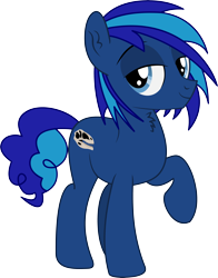 Size: 3670x4686 | Tagged: safe, artist:cyanlightning, derpibooru import, oc, oc only, oc:cobalt fossil, earth pony, pony, .svg available, 2019 community collab, absurd resolution, chest fluff, derpibooru community collaboration, ear fluff, lidded eyes, male, simple background, solo, stallion, transparent background, vector